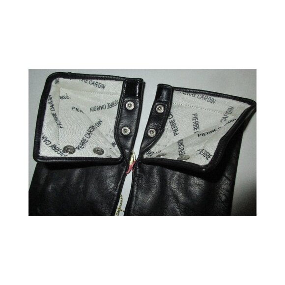 Vintage 70's Creation Pierre Cardin Made by Aris Black Leather Gloves NWT 7 1/2 - Picture 7 of 9